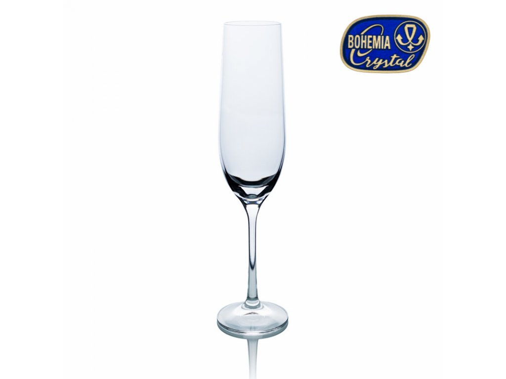 Poháre na šampanské a perlivé vína. Šampaň flauta Viola 190 ml. 6ks Crystalex CZ
