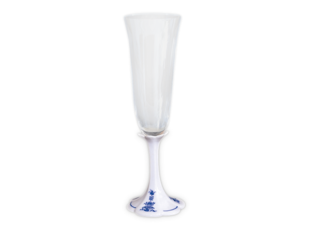 Cibulák Sklenička  lístečky 99B02 sekt 22,8cm Originál Český porcelán Dubí 