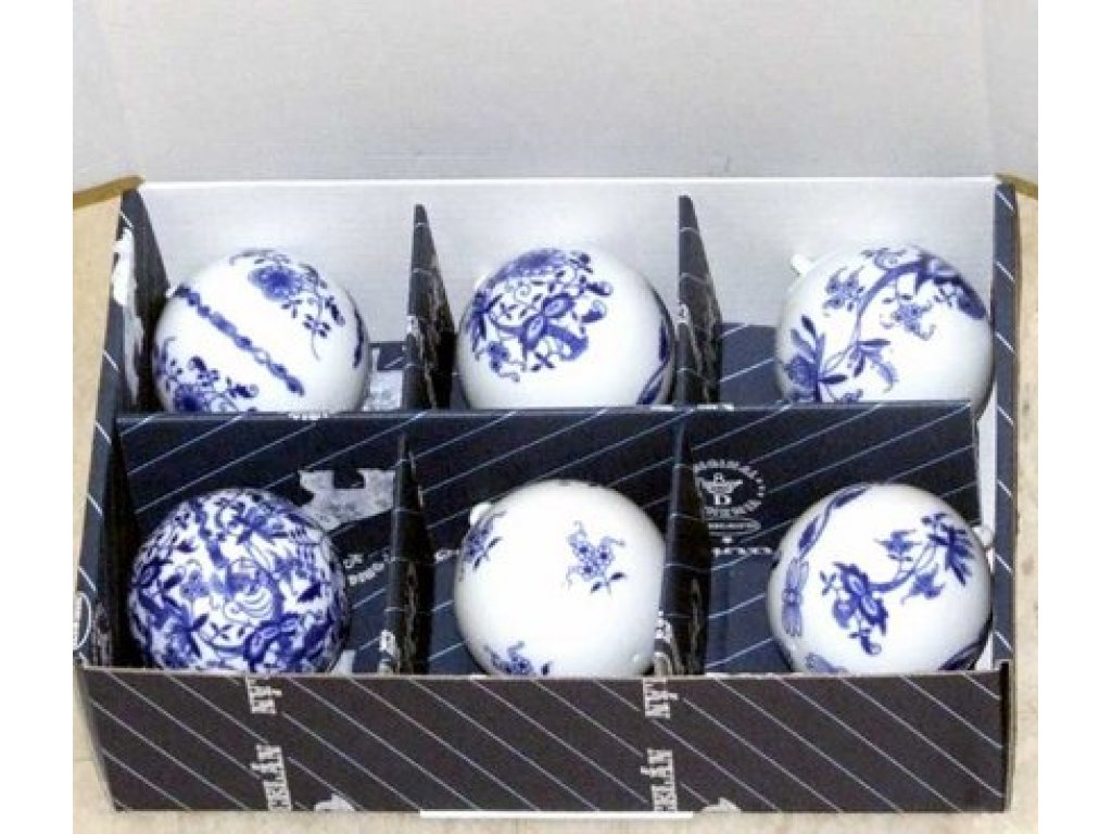Cibulák Vánoční kouličky 5,8 cm sada 6 ks Originál Český porcelán Dubí 