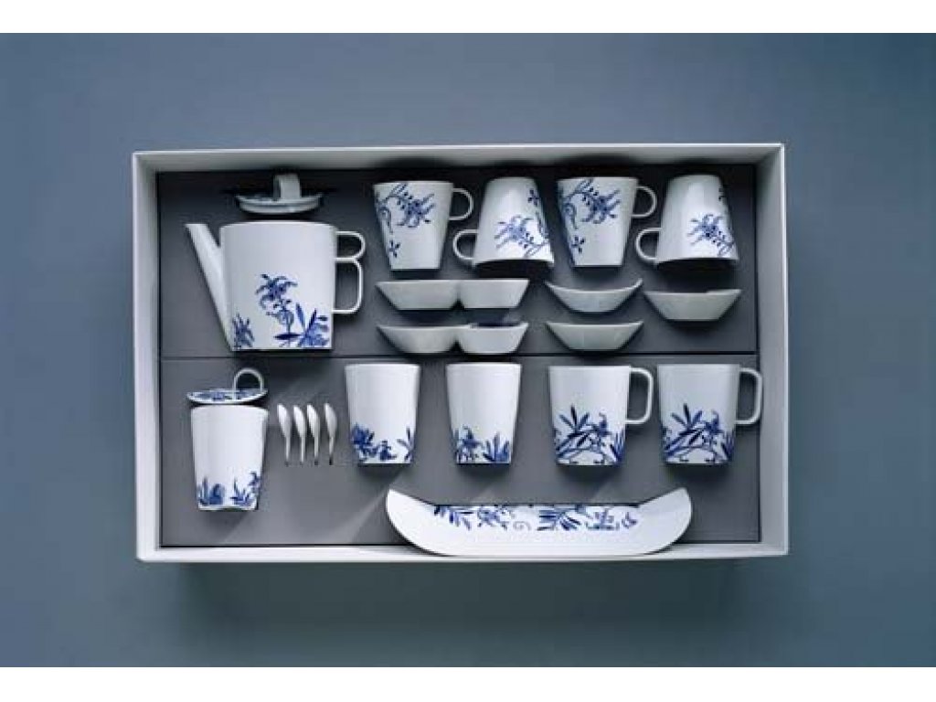 Souprava čajová Bohemia Cobalt - design prof. arch. Jiří Pelcl, český porcelán Dubí