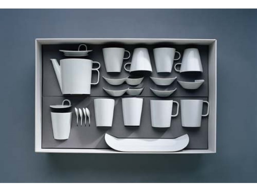 Souprava čajová Bohemia White - design prof. arch. Jiří Pelcl, český porcelán Dubí