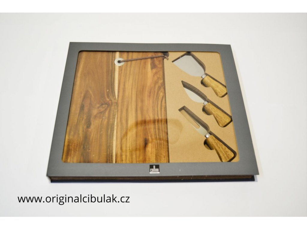 cheese board set knife fork chopper gift box 24 cm Collini