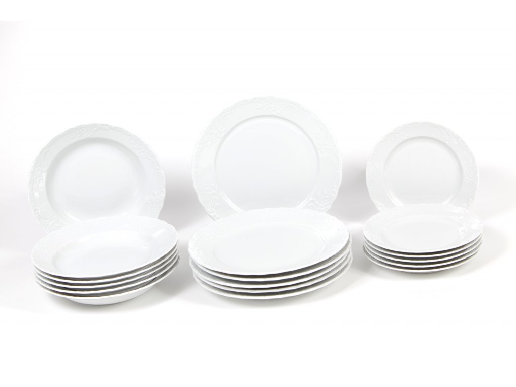 Plate set embossed T2/18 pieces Opera Bohemia porcelain Dubí 