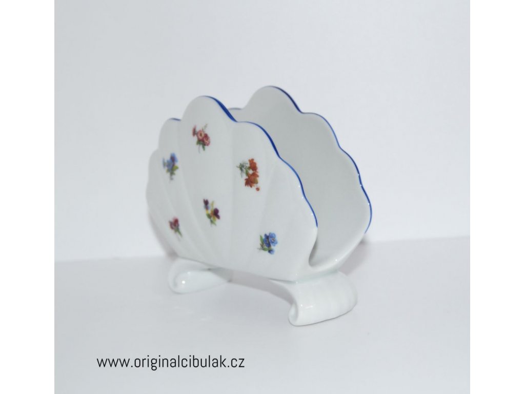 Napkin holder 10 cm Austrian blue line original porcelain Dubí