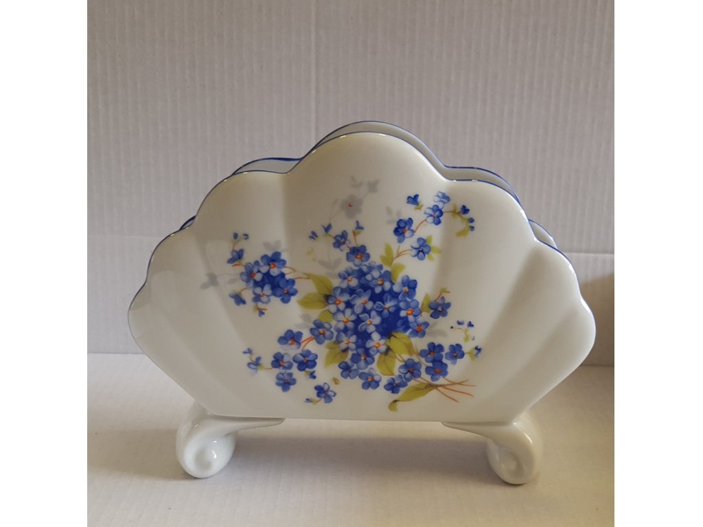 Stojánek na ubrousky  Pomněnky 10cm Český porcelán Dubí