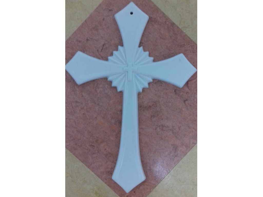 Svätý kríž závesný 30cm BIELY Český porcelán Dubí 