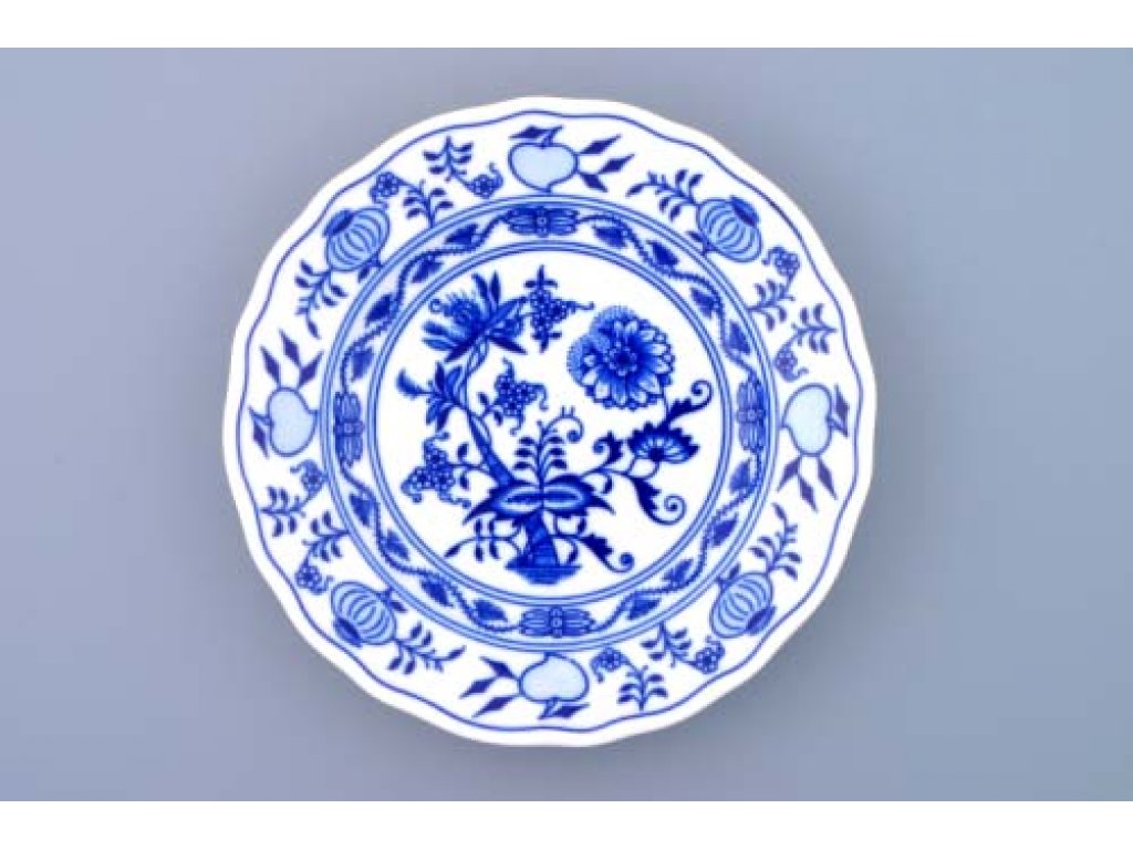 Cibulák tanier dezertný 17 cm  cibulový porcelán, originálny cibulák Dubí 2. akosť