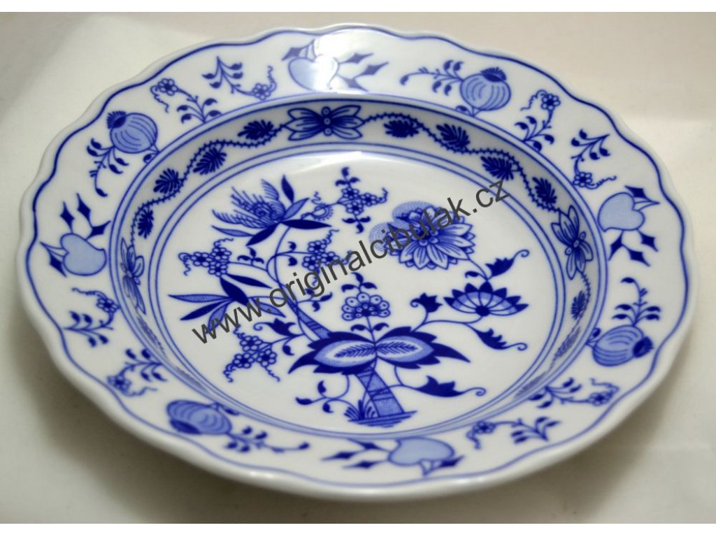 Cibulák tanier hlboký 21 cm cibulový porcelán, originálny cibulák Dubí 2. akosť
