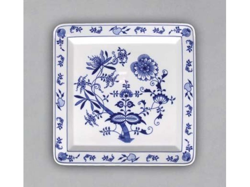 Cibulák Talíř čtyřhranný  27,5 x 27,5 cm 1030g Originál Český porcelán Dub