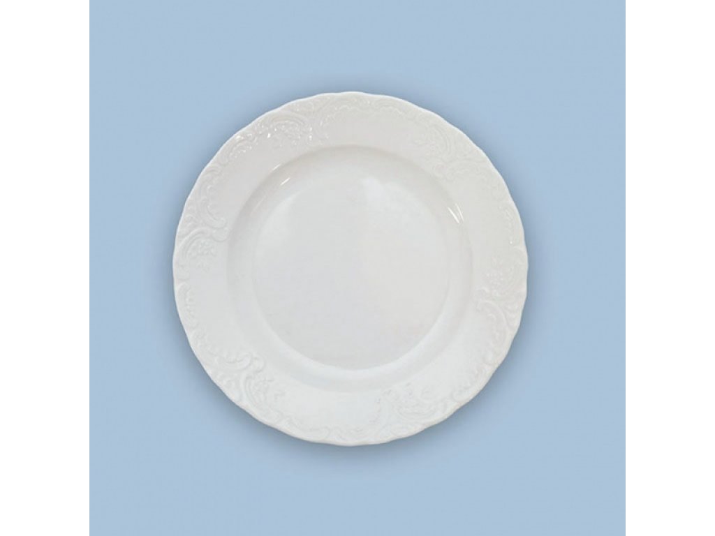 Dessert plate white porcelain Opera 19,5 cm Czech porcelain Dubí