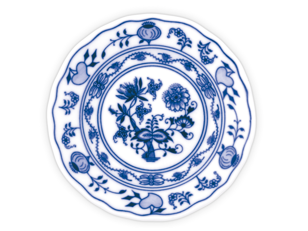 Cibulák Talíř dezertní praporový 13cm Originál Český porcelán Dubí