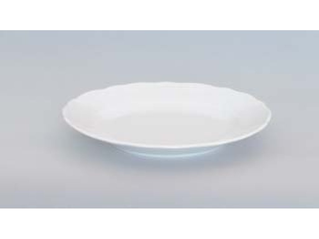 Tanier dezertný 17cm biele Rokoko Český porcelán Dubí