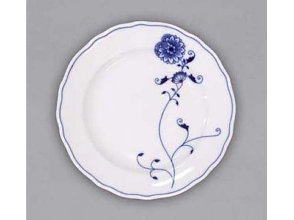 Talíř dezertní praporový 19 cm - ECO cibulák, cibulový porcelán Dubí