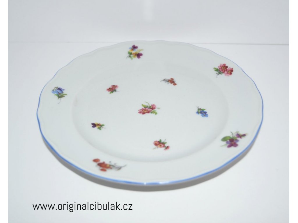 tanier na hádzanú rakúsky plytký 24 cm modrá linka originál porcelán Dubí