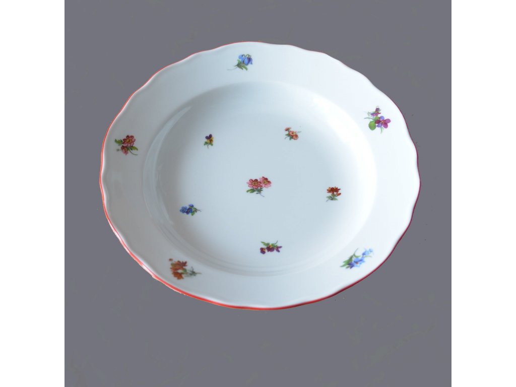 Talíř hluboký praporový  24cm Házenka Český porcelán Dubí