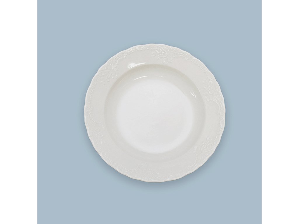 Talíř hluboký reliéfní Opera 21cm 340g  Český porcelán Dubí 