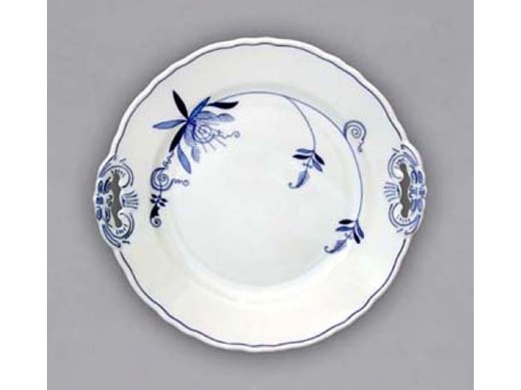 Eco Zwiebelmuster Cake Plate with Handles 28cm Bohemia Porcelain from Dubi 2.choice