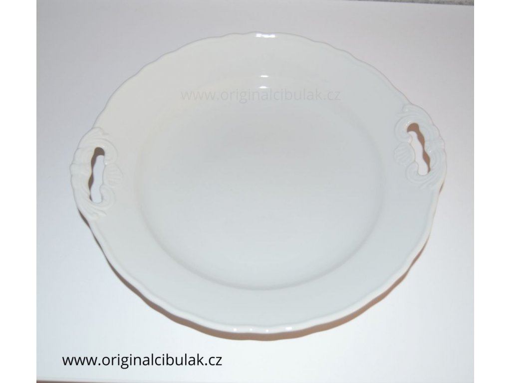 pie plate with handles white 28 cm porcelain Dubí