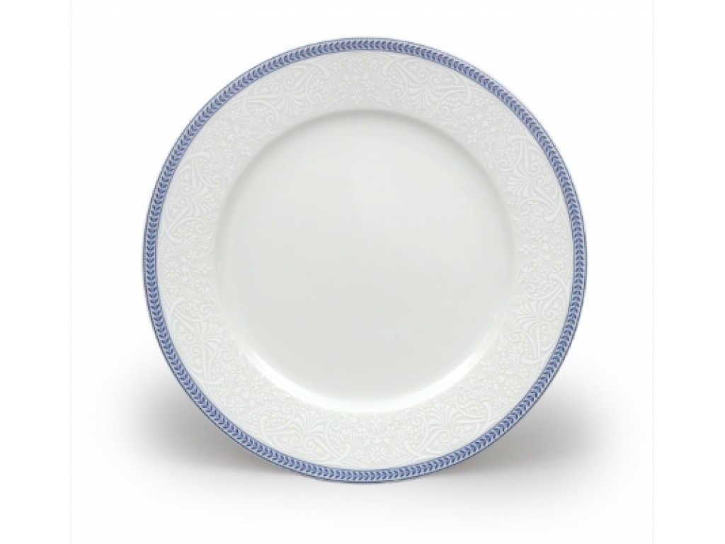talíř mělký 25 cm Opál krajka modrá 80136 Thun 1 ks český porcelán