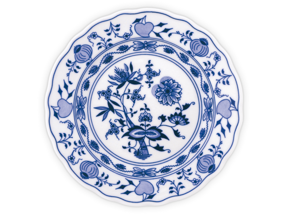 Cibulák Talíř mělký praporový 21cm  Originál Český porcelán Dubí