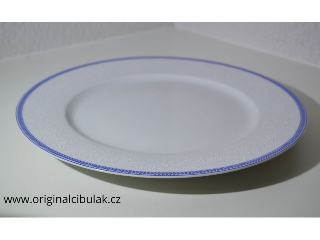 talíř mísa Opál 30 cm krajka modrá Thun  1 ks český porcelán