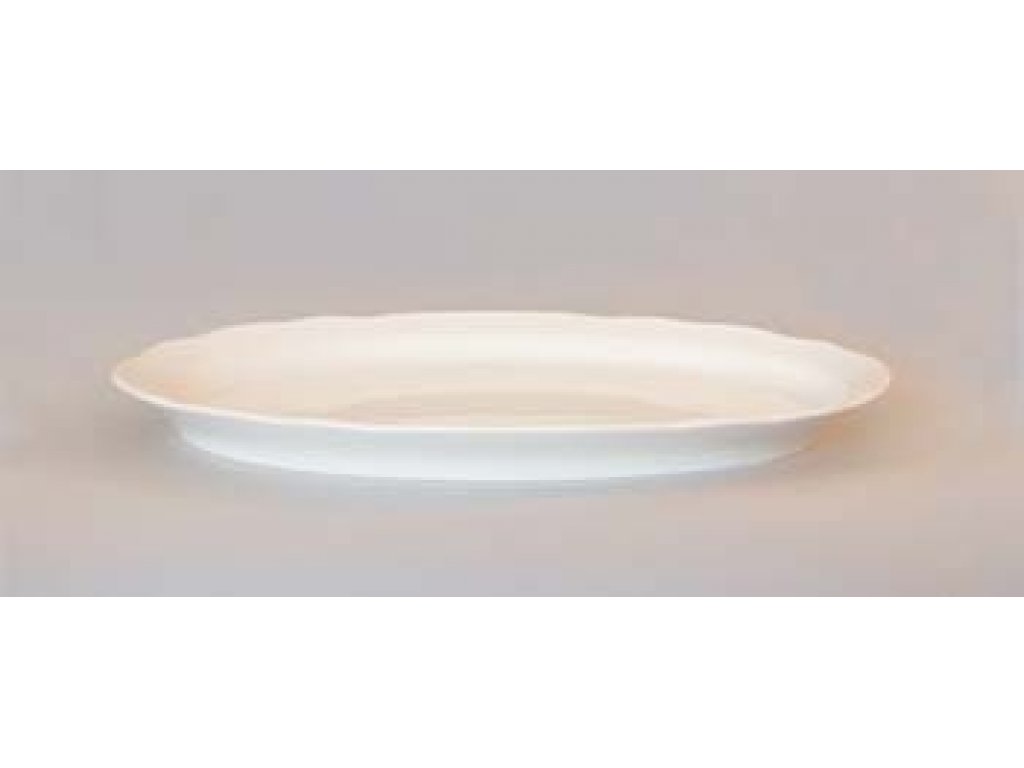 Plate oval porcelain white 34,7 cm Czech porcelain Dubí
