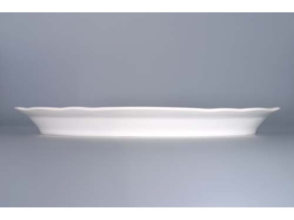 Plate oval porcelain white 34,7 cm Czech porcelain Dubí