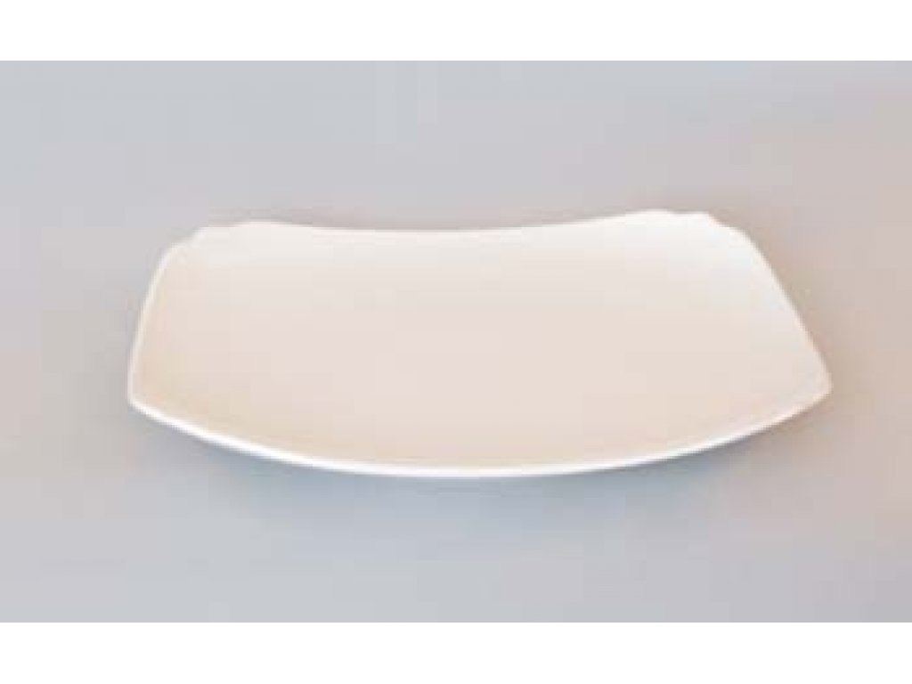 Tanier porcelánový biely hranatý 21cm Český porcelán Dubí