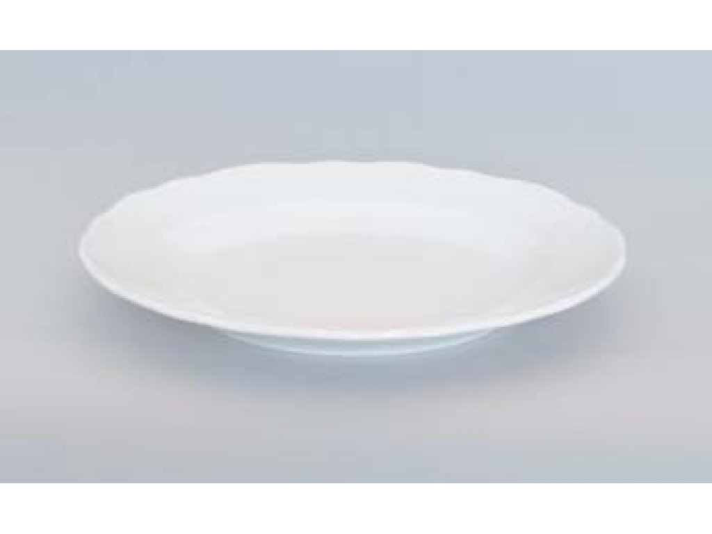 Plate white porcelain shallow 21 cm Czech porcelain Dubí