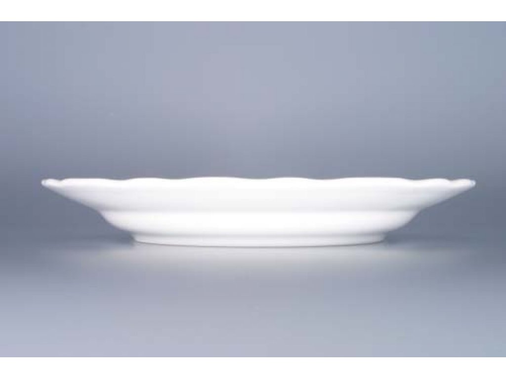 Plate white porcelain shallow 21 cm Czech porcelain Dubí