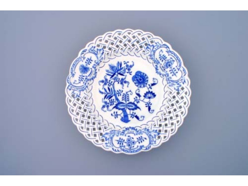 talíř prolamovaný 27 cm 10154 cibulák český porcelán Dubí