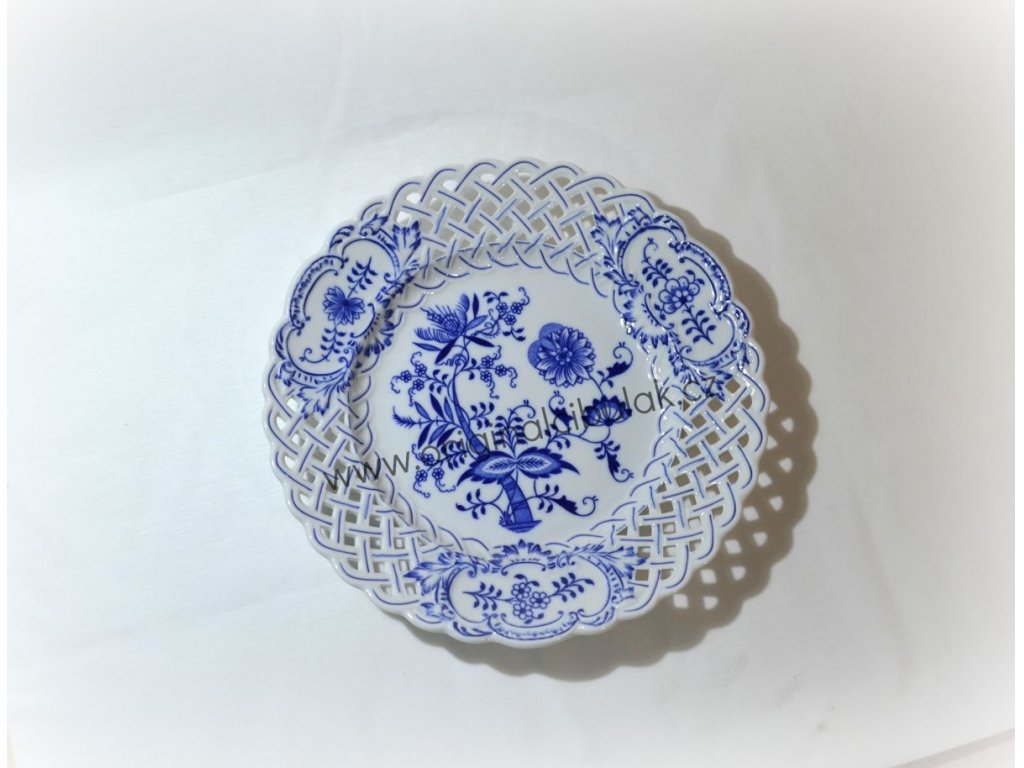 talíř prolamovaný 27 cm 10154 cibulák český porcelán Dubí