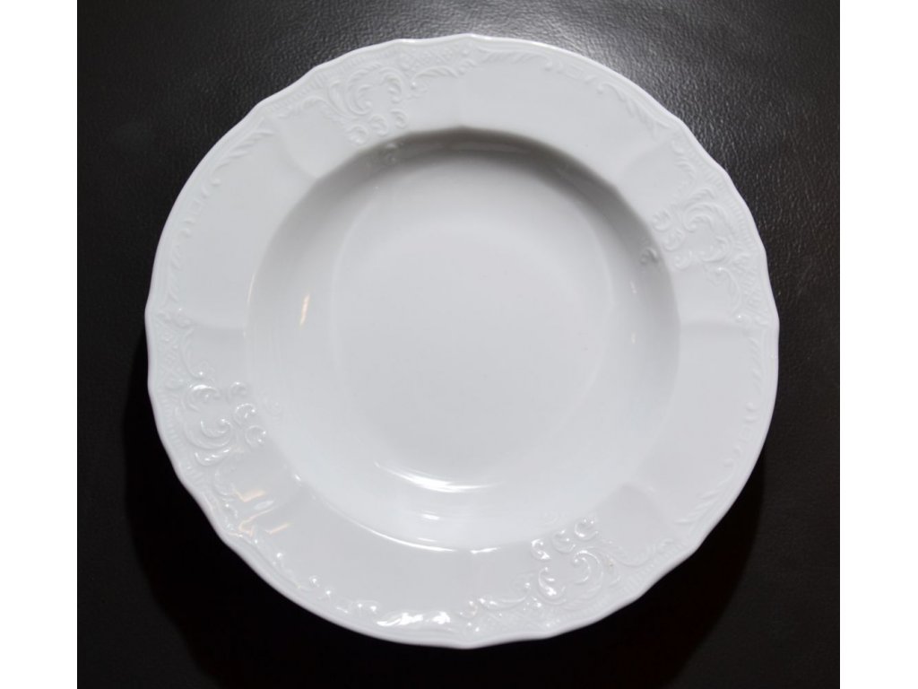 plate set white porcelain Bernadotte Thun 6 persons 18 pieces Czech porcelain