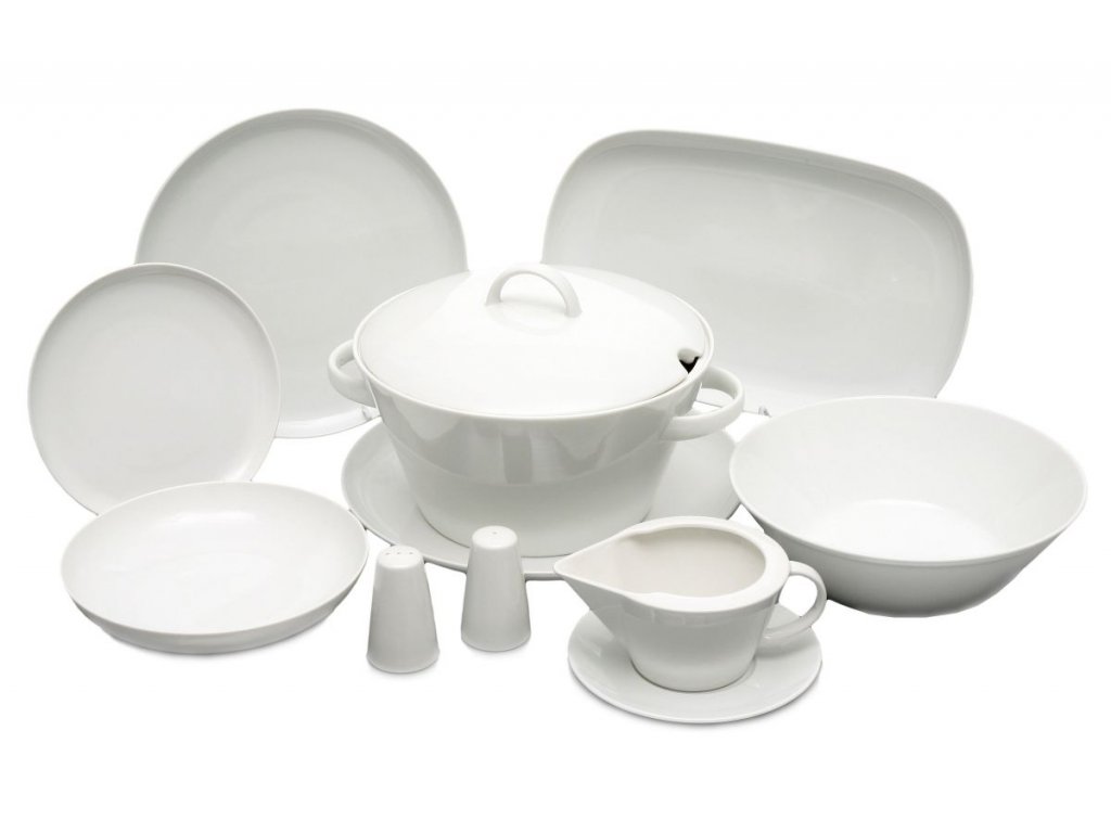 Tanierová súprava 18 ks  Tom  bílý porcelánThun
