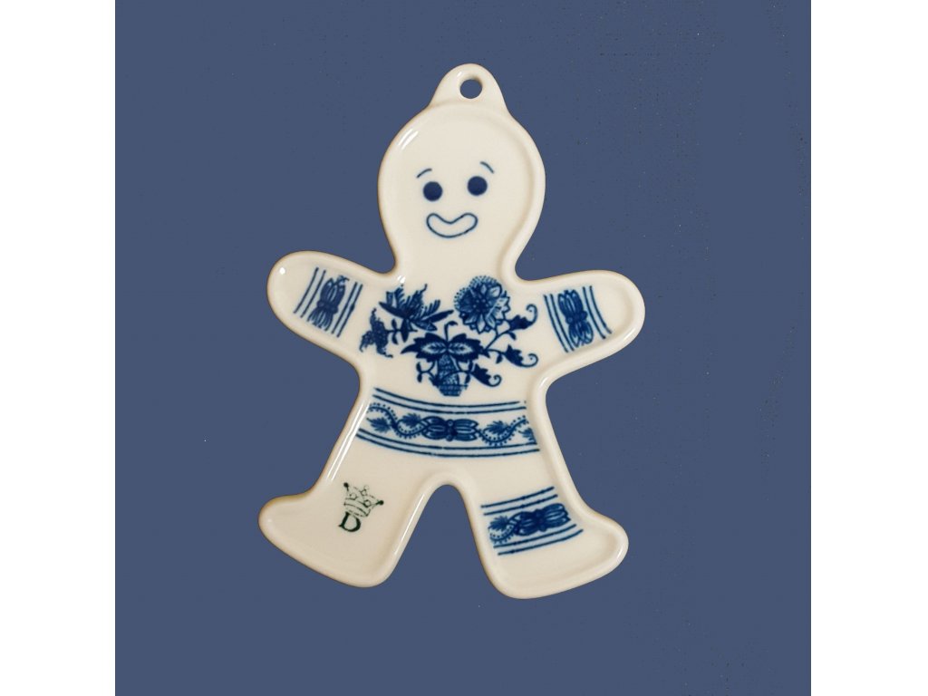 Zwiebelmuster Christmas decoration gingerbread 85x60 mm 25g Original Blue Onion Pattern Bohemia from Dubi