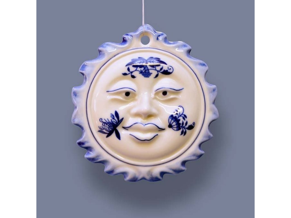 Cibulák Vianočná ozdoba Slniečko 9,5 x 9,5 x 3,0 cm 0,150kg Originálny Český Porcelán Dubí 