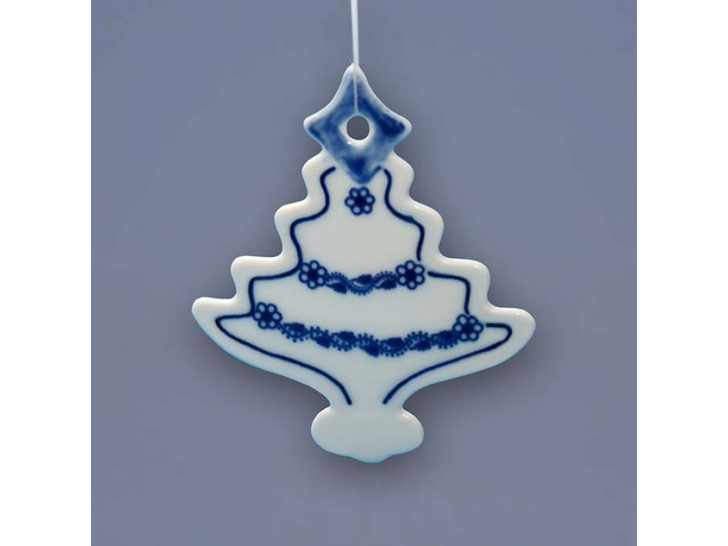 Cibulák Vánoční ozdoba Stromek 7,0 x 8,4 x 0,2 cm 14g Originál Český porcelán Dubí 
