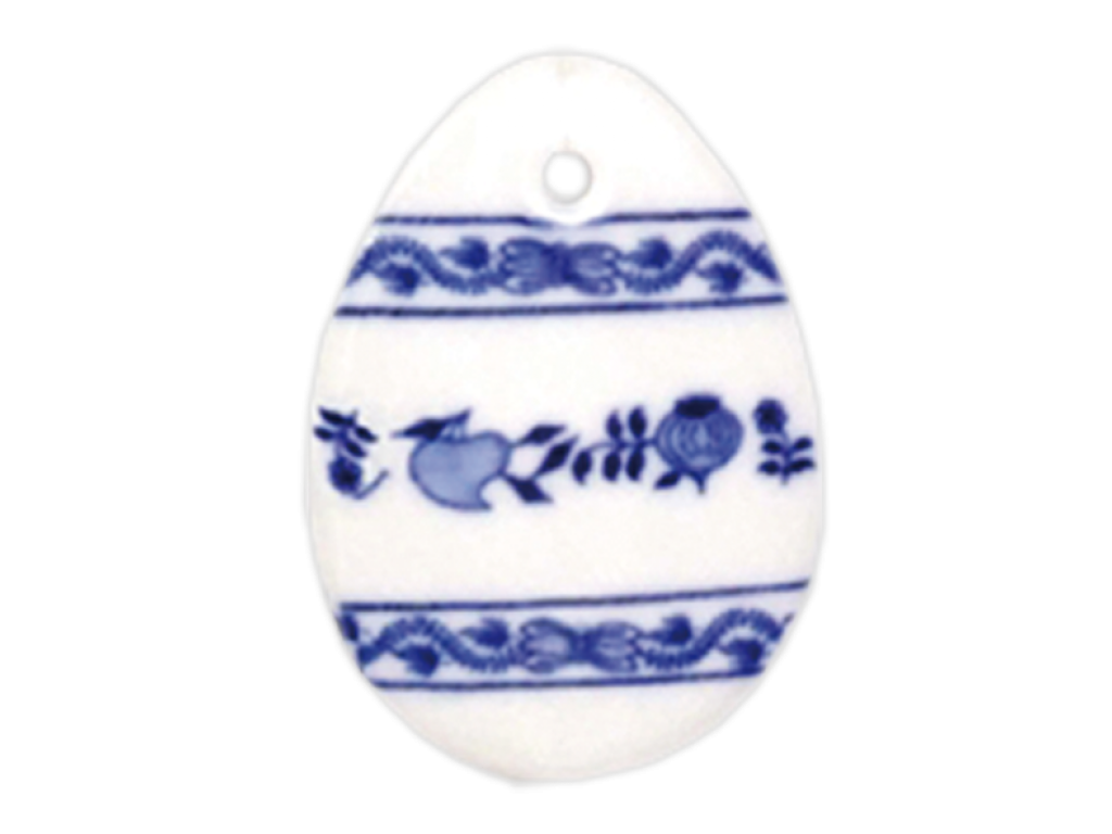 Zwiebelmuster Osterdeko Ei Anhänger 5,5 x 3,9 cm 20g Original Bohemia Porzellan Dubi Karlsbader 