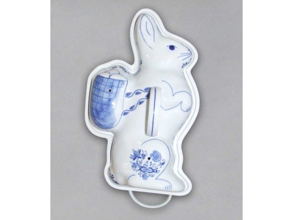 Zwiebelmuster Easter bunny baking dish 19.7 x 35.5 x 16.5 cm 2640g Original Blue Onion Pattern Bohemia from Dubi 