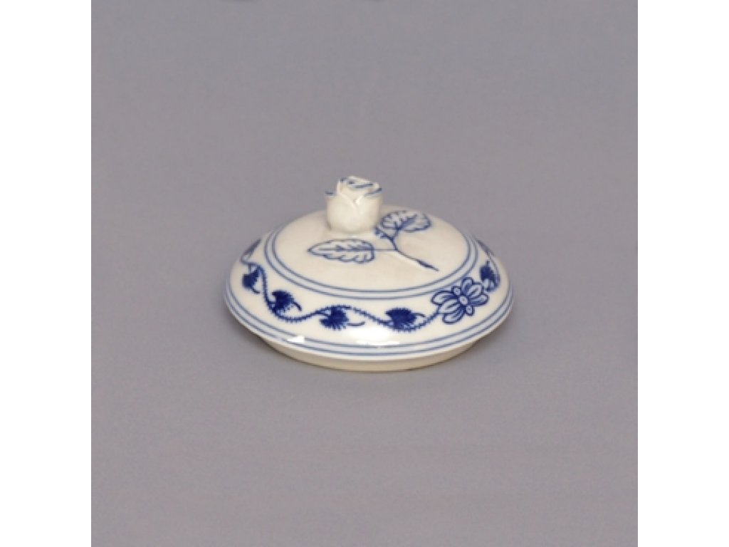 Víčko bez výřezu k cibulákové cukřence 0,30 l originální cibulákový porcelán Dubí, cibulový vzor