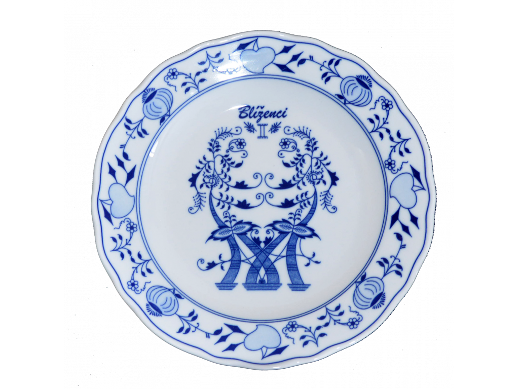 Zwiebelmuster Zodiac horoscope plate GEMINI 24cm Original Blue Onion Pattern Bohemia from Dubi 