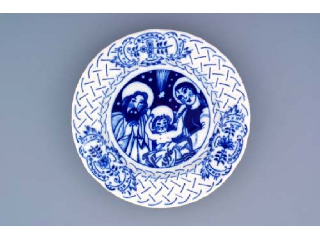 Zwiebelmuster Plate Anniversary 1996  embossed hanging 18cm Original Blue Onion Pattern Bohemia from Dubi