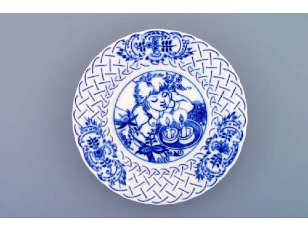 Cibulák Talíř  Výroční 2003 reliéfní závěsný 18cm Originál Český porcelán Dubí