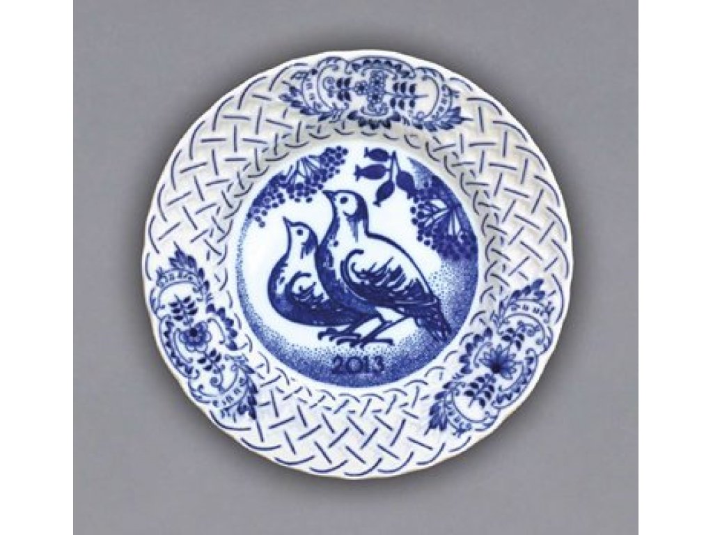 Cibulák Talíř  Výroční 2013 reliéfní závěsný 18cm Originál Český porcelán Dubí