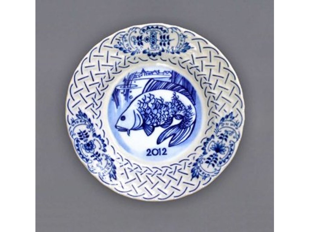 Zwiebelmuster Plate Anniversary 2012 embossed hanging 18cm Original Blue Onion Pattern Bohemia from Dubi 