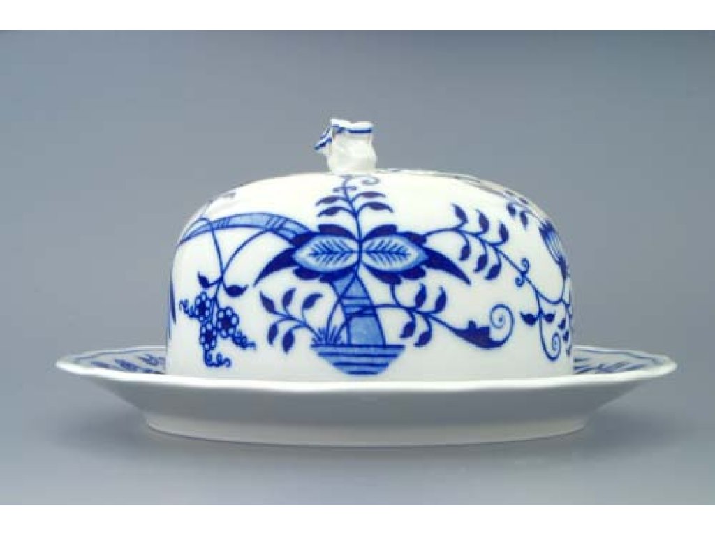 ZELENÝ Cibulák Dóza na syr guľatá 19cm Originálny Český Porcelán Dubí