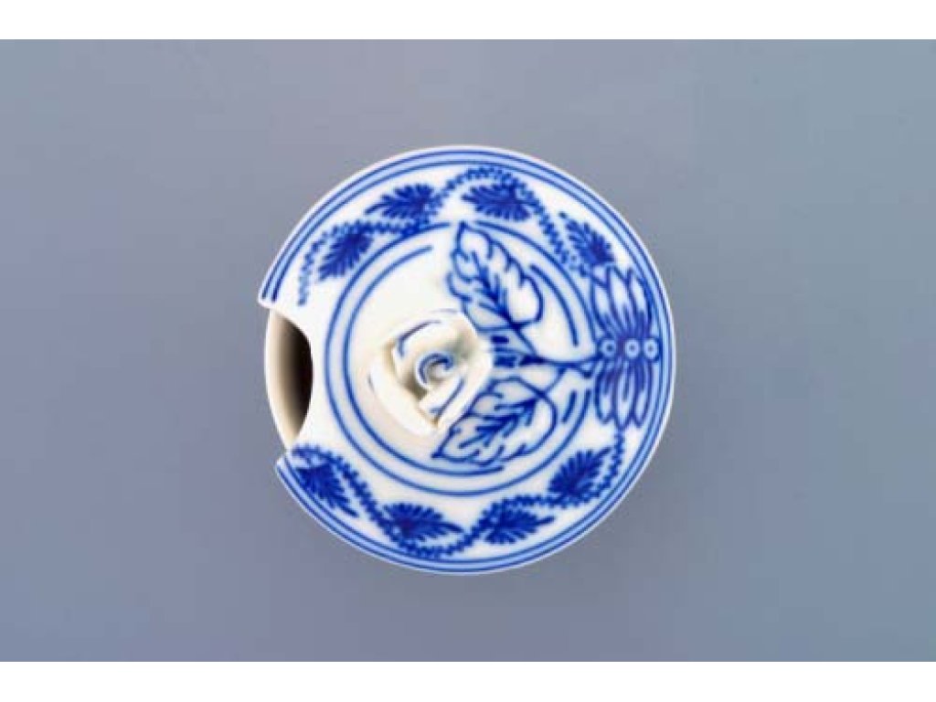 ZELENÝ Cibulák Horčičník s viečkom s výrezom 0,1l Originálny Český Porcelán Dubí 