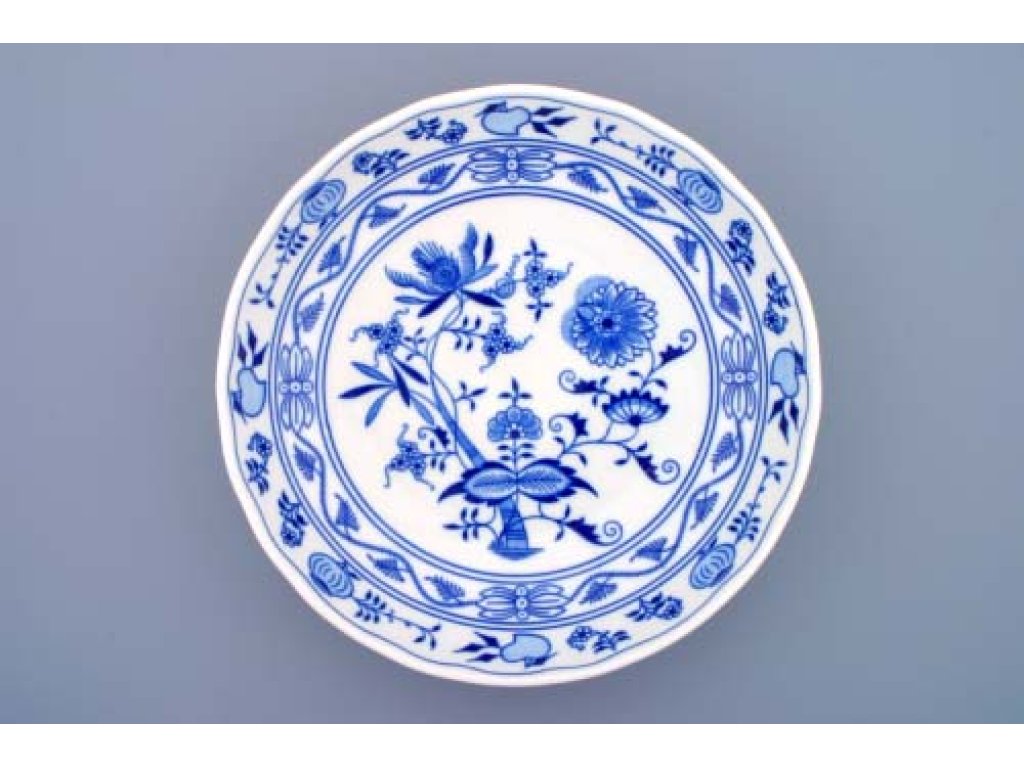 GRÜN  Zwiebelmuster Kompottschale 26cm  Original Bohemia Porzellan Dubi Karlsbader