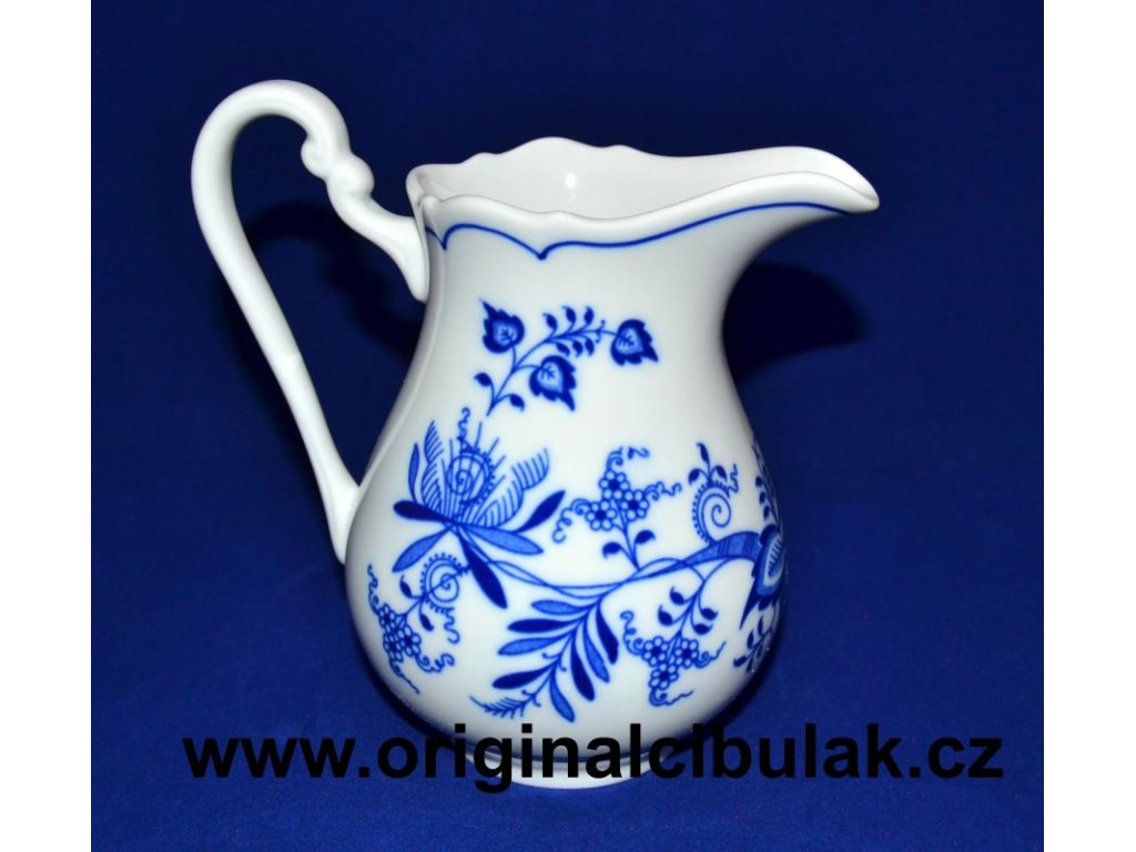 GRÜN  Zwiebelmuster Hohes Milchkännchen 0,25l  Original Bohemia Porzellan Dubi Karlsbader 