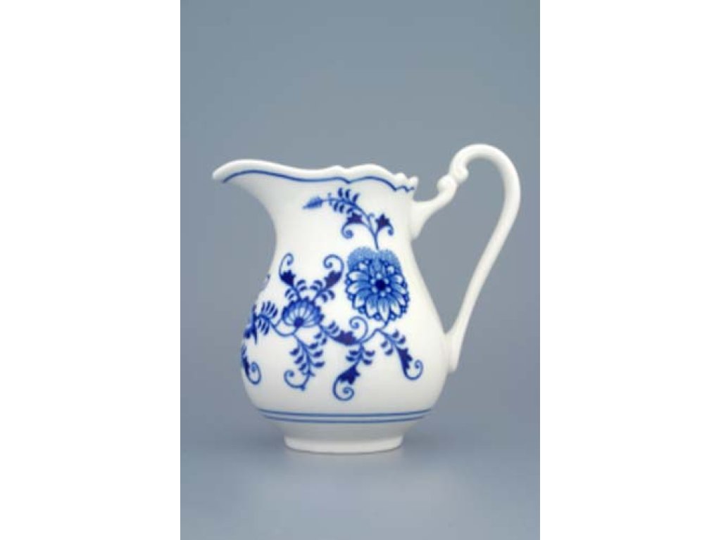 GRÜN  Zwiebelmuster Hohes Milchkännchen 0,25l  Original Bohemia Porzellan Dubi Karlsbader 